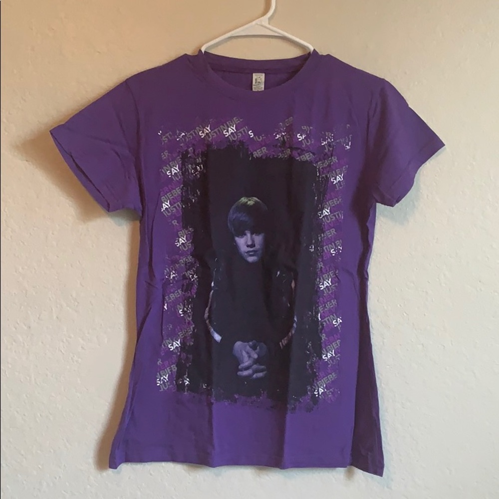 Justin Bieber Never Say Never Purple Tee - Picture 1 of 4